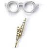 Harry Potter Official Glasses & Lightning Bolt Pin Badge by The Carat Shop