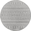 the carpet Calgary - robusto tappeto per esterni, resistente alle intemperie e ai raggi UV, per balcone, terrazza, giardino d'inverno o cucina e sala da pranzo, 120 cm tondo, Grigio