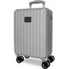 Movom Timber Valigia da Cabina Argento 30x40x20 cm Rigido ABS Lucchetto a Combinazione Integrato 24L 2.18kg 4 Doppie Ruote Bagaglio a Mano