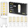 DiCUNO Lampadina LED G9 3W, equivalente a 40W alogena, 480lm, Bianco neutro 4000K, Non dimmerabile, Risparmio energetico, Led G9 per camera da letto, Soggiorno e Cucina, 6 Pezzi