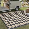 PureCozy Tappeto da Esterno Antipioggia 180x270cm, Impermeabili Eeversibili Lavabili, Antiscivolo, Anti-UV, Tappeto per Terrazze,Giardini,Camper,Picnic,Balcone,Nero & Beige