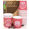 Baciato Caffè 200 Bicchierini in Carta da caffè 65ml Red Forest Bicchieri Ecologici Biodegradabili Monouso Piccoli Asporto Bevande Calde