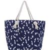 DonDon Borsa da spiaggia grande con chiusura zip 58 x 38 x 18 cm Shopper gabbiano blu bianco yacht style