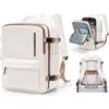BJLFS Borse da Cabina per Ryanair 40×30×20 Zaino da Viaggio con Sottovuoto Bagaglio a Mano 40x20x25 Easyjet 45×36×20,Zaino Wizzair 40x30x20,Zaino Casual per laptop da 14 pollici,Beige Marrone