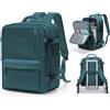 BJLFS Borse da Cabina per Ryanair 40×30×20 Zaino da Viaggio con Sottovuoto Bagaglio a Mano 40x20x25 Easyjet 45×36×20,Zaino Wizzair 40x30x20,Zaino Casual per laptop da 14 pollici,Blu Pavone gioventù