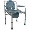 Mobiclinic, Sedia comoda wc per anziani, Mar, Marchio europeo, Disabili, Coperchio e braccioli imbottiti, Punte antiscivolo, Alluminio, Pieghevole, Fino a 100 kg, Grigio scuro