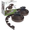 VOUNOT® Bordo Giardino Flessibile, Bordi Aiuole Plastica, con 60 Chiodi di Fissaggio, Lunghezza 20m, Altezza 5cm, Spessore 4mm, Marrone
