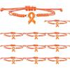 MOSOTECH 5/10 braccialetti per la consapevolezza della leucemia con confezione indipendente di ogni pezzo, braccialetti regolabili con nastro arancione per la sclerosi multipla, il cancro del rene, la