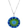 LE GEMME DI VENEZIA Collana Donna Con Pendente Murrina Milefiori Venezia In Vetro Originale Di Murano E Argento 925 Diametro 32N (Colore 21)