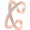 HMOOY Anello X, Anello Cross Criss Zirconia Cubica per Donna Anello Impilabile Aperto Regolabile Anello Croce X Fidanzamento Nozze Gioielli Minimalisti