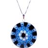 LE GEMME DI VENEZIA Collana Donna Con Pendente Murrina Milefiori Venezia In Vetro Originale Di Murano E Argento 925 Diametro 32N (Colore 9)