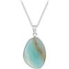 Dazhua Collana con ciondolo irregolare in pietra naturale da 2 pezzi - Cristallo rosa, ametista e occhio di tigre - Regali di gioielli for donne e coppie(Aquamarine)