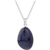 Dazhua Collana con ciondolo irregolare in pietra naturale da 2 pezzi - Cristallo rosa, ametista e occhio di tigre - Regali di gioielli for donne e coppie(Lapis Lazuli)