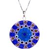 LE GEMME DI VENEZIA Collana Donna Con Pendente Murrina Milefiori Venezia In Vetro Originale Di Murano E Argento 925 Diametro 32N (Colore 12)