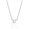 Aka Gioielli® - Collana con Lettera B in Argento Sterling 925, Ciondolo con Iniziale B