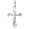 Only faith Ciondolo a forma di croce in argento Sterling 925, crocifisso religioso, design classico con rilievo, gioiello unisex per comunione e battesimo, Pequeño, Acciaio inossidabile, Non è una