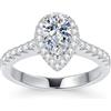 AOMEKASO Anello da Donna - Anello Moissanite - con Certificato GRA, Argento 925 Puro, Placcato Oro Bianco 18K, Grado D+ VVS1, Adatto per: Appuntamento/Uso Quotidiano/Matrimonio/Compleanno