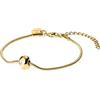 Purelei Braccialetto interno leggero - impermeabile e regolabile | braccialetto a catena a serpente in filigrana con sfera di zirconi | acciaio inossidabile e placcatura in oro 14 K/18 carati |