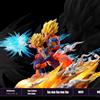 Figurina Son Goku e Son Gohan Super Saiyan 2 in PVC 15 cm con basamento
