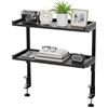 THYGIFTREE Mensola da Scrivania in Legno a 2 Livelli, Lungo 31.8 cm Scaffale da Scrivania per la Parte Superiore e Inferiore, Organizer per Accessori, Ufficio e Gaming (Nero)