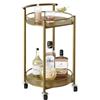 Garden 4 you Carrello da cucina a 2 ripiani, carrello da servizio, carrello multiuso con ruote, carrello da bar rotondo con maniglia, carrello da portata multifunzionale per ufficio, soggiorno, cucina