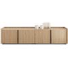 Mobili Fiver, Mobile Basso Romina (183,6x36x44 cm), 4 Ante, Rovere Naturale, 183.6 cmx36 cmx44 cm, Nobilitato/Ferro, Credenza Soggiorno Moderna, Made in Italy