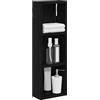 vidaXL Armadio da bagno a muro Rovere Nero 20 x 10 x 60,5 cm, Mobile bagno moderno, ripiano rettangolare, storage funzionale, soluzione salvaspazio, design elegante