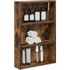 vidaXL Armadio da bagno a muro Quercia Affumicata 40 x 10 x 60,5 cm, Mobile bagno moderno, ripiano rettangolare, storage funzionale, soluzione salvaspazio, design elegante