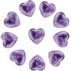 EUGENEKELLY 10 Pezzi di Ametista Pietra Cristallo Cuore Pietre Amore guarigione Cristallo Gemme Set Lucido Pietre Portafortuna Naturali