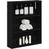 vidaXL Armadio da bagno a muro Rovere Nero 40 x 10 x 50 cm, Mobile bagno moderno, ripiano rettangolare, storage funzionale, soluzione salvaspazio, design elegante