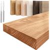 LAMO Manufaktur Mensola sospesa in legno con fissaggio invisibile | Mensola 110 cm per soggiorno, cucina, ufficio | Colore: Scuro Bordo: Diritto | Legno massello, design moderno, effetto sospeso