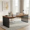 Lailang 180cm Scrivania Computer, Tavolo ufficio Riunioni, Scrittoio Vintage, Scrivania in Legno, Workstation Professionale, 180 x 60 x 70 cm, Marrone
