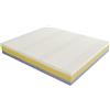 Baldiflex Emporio Materasso Matrimoniale Memory Foam Memory Foam 3 Strati Arcobaleno Super Comfort 140 x 190 cm, Fodera Aloe Vera