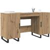 vidaXL Scrivania rovere artigianale 140 x 50 x 75 cm Legno multistrato, Scrivania Industriale, Arredo per Ufficio a Casa, Spazio Urbano, Struttura in Metallo e Legno Ingegnerizzato