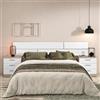 Meyvaser.com Ecommerce Company Meyvaser - Testa per letto matrimoniale, testiera, colore cambriano e bianco, dimensioni: 220 cm (larghezza) x 51 cm (altezza) x 3 cm (profondità)