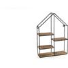 Gicos Scaffale bacheca libreria in Metallo Nero mensole in Legno Serie Industrial 4 Ripiani 35 * 10 * 50 cm ITU-752094