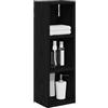 vidaXL Armadio da bagno a muro Rovere Nero 20 x 16 x 62,5 cm, Mobile bagno moderno, ripiano rettangolare, storage funzionale, soluzione salvaspazio, design elegante