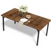 LEADZM Tavolo da pranzo, tavolo da cucina, tavolo da pranzo, 180 x 90 cm, per 6-8 persone, tavolo da pranzo, ufficio, studio (marrone ustikal, 180 x 90 x 76 cm)