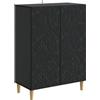 vidaXL Credenza Nero 66 x 34,5 x 90 cm Legno ingegnerizzato, Elegante buffet vintage, unità di stoccaggio rettangolare, mobile funzionale per soggiorno, organizer per la casa