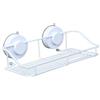 GLEAVI Mensola da Bagno a Muro con Ventosa, Organizer Portaoggetti Bianco in Filo Metallico 25x13,3x7,5 Cm, Mensola Sospesa Resistente per Bagno, Cucina e Toilette, Salva Spazio