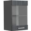 Vicco Mobile da cucina in vetro R-Line, Calce nera, 40 cm