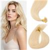 Benehair Extension Capelli Veri Cheratina Biondo Naturale U-tip Hair Extension Cheratina Capelli Veri Umani Lisci Remy Keratina Invisibile 25 ciocche 35cm