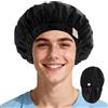 Years calm Cuffia da doccia da uomo, impermeabile e riutilizzabile, design alla moda a doppio strato, fascia elastica regolabile per capelli lunghi e ricci, cuffia da bagno e spa XL per viaggi, cuffia