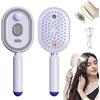 Knubbuf Electric Steam Brush for Hair, Rechargeable Spray Hair Brush with Water Spray, Detangling Misting Brush for Women, Anti-Static Hairbrush With Red Light Scalp Massage For Frizz Reduction (Purple)