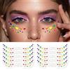Dermalyx 10 Pezzi Lentiggini Con Glitter Per Il Viso, Tatuaggi Arcobaleno Pride A Forma Di Cuore, Adesivi Con Scintillio Autoadesivi, Toppe Trucco Per Festival E Accessor