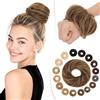 SEGO Pro Chignon Capelli Veri 100% Umani #2/6 Marrone Scuro/Marrone Chiaro Chignon Facile per Capelli Elastico Capelli Finti Coda di Cavallo Updo per Donne Ragazze Lisci (17g)