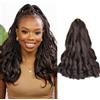 YUFEIHE Trecce di capelli ricci francesi, 35,6 cm, 2 confezioni di extension pre-allungate, trecce francesi a spirale, capelli all'uncinetto, per donne nere (4#, 35,6 cm (confezione da 2)