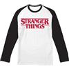 Stranger Things Hellfire Club Raglan LS T-Shirt Baseball per Adulti a Maniche Lunghe, Bianco Nero, M
