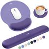 Sushret Tappetino Mouse e Poggiapolsi per Tastiera, Set Ergonomico 3-in-1 in Gel Memory Foam con Supporto per Braccio, Accessori da Scrivania per Computer, Gaming e Ufficio