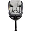 Giordani Crono Seggiolino Auto 40-150 cm i-Size, Base Girevole 360°, Connettori Isofix e Gamba di Supporto, Reclinabile in 5 Posizioni, Protezioni Laterali e Riduttore Neonato, Evolutivo 0-12 Anni